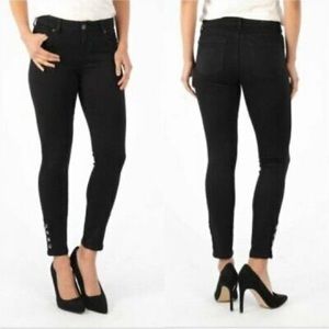 Kut From The Kloth Connie Snap Ankle Skinny Black Jeans Size 8